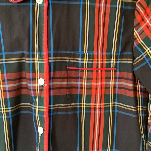 J. Crew women's pajama set shirt long pants XS buttonup plaid red black holiday - Picture 3 of 15